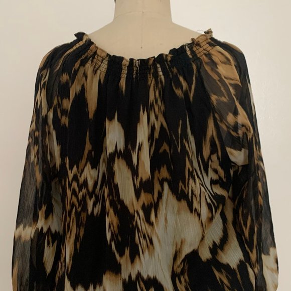 Vintage Animal Print Chiffon Blouse - Picture 6 of 6
